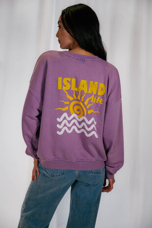 ISALIA sweat violet avec un imprimé soleil ISALIA sweat violet avec un imprimé soleil