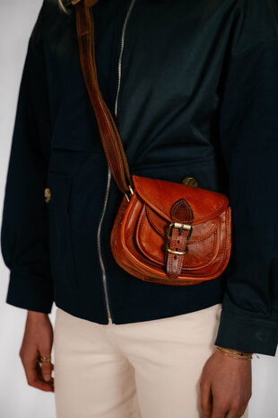 ANGELA sac en cuir cognac ANGELA sac en cuir cognac