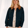 ATHENA veste bleu marine à col marron ATHENA veste bleu marine à col marron