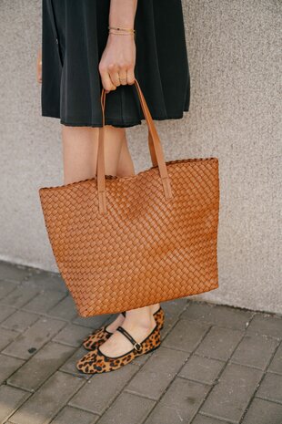 IMANETTE sac tressé cognac IMANETTE sac tressé cognac