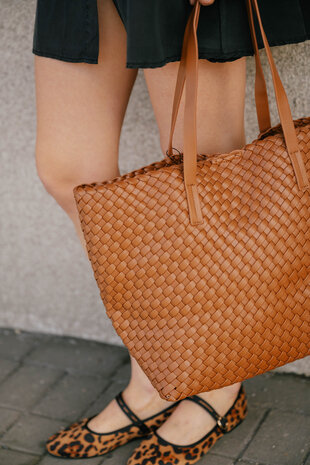 IMANETTE sac tressé cognac IMANETTE sac tressé cognac