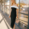LEILA robe longue noire et blanche LEILA robe longue noire et blanche