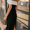 LEILA robe longue noire et blanche LEILA robe longue noire et blanche