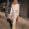 SALINA pantalon fluide vert et crème SALINA pantalon fluide vert et crème