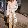 SALINA pantalon fluide vert et crème SALINA pantalon fluide vert et crème