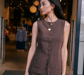ORIA gilet sans manche chocolat