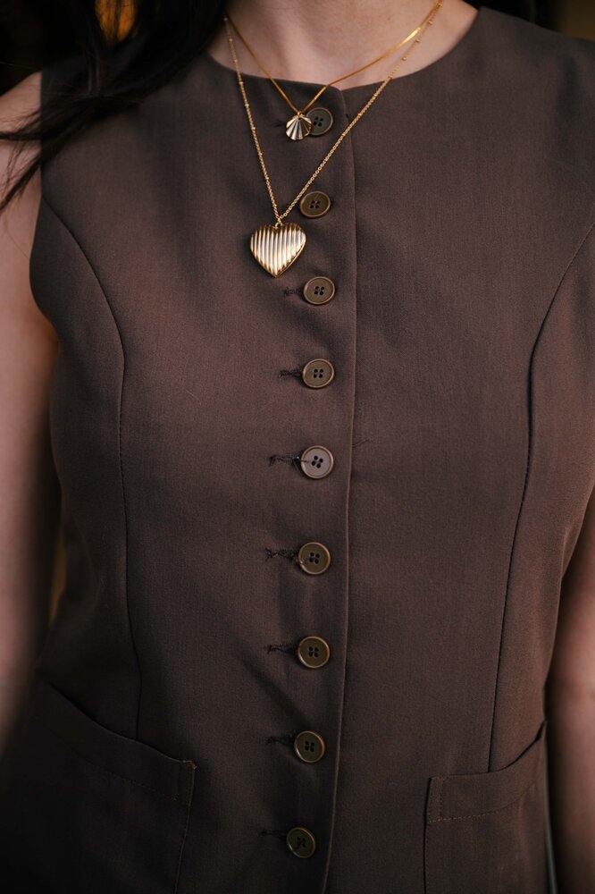 ORIA gilet sans manche chocolat ORIA gilet sans manche chocolat