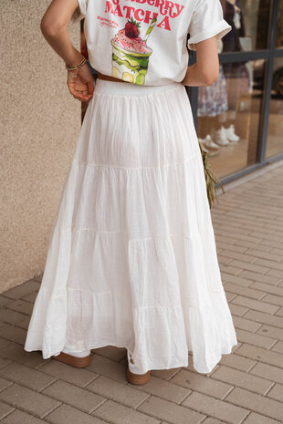 MARYAM longue jupe blanc