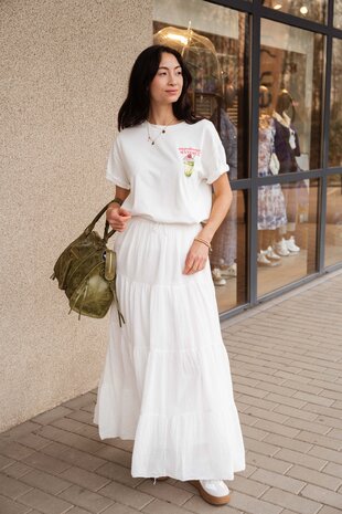 MARYAM longue jupe blanc