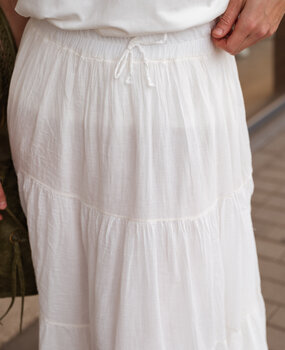 MARYAM longue jupe blanc