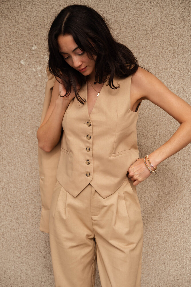 EMILE gilet sans manches camel EMILE gilet sans manches camel