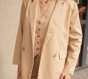 EMILE blazer en lin camel