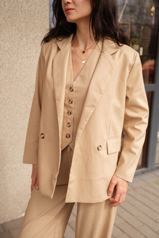 EMILE blazer en lin camel