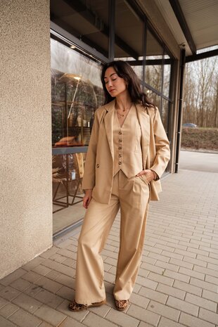 EMILE blazer en lin camel