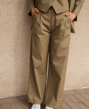 EMILE pantalon en lin kaki