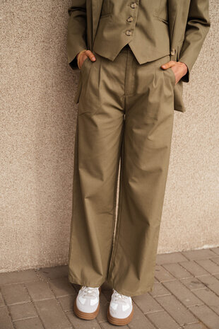 EMILE pantalon en lin kaki