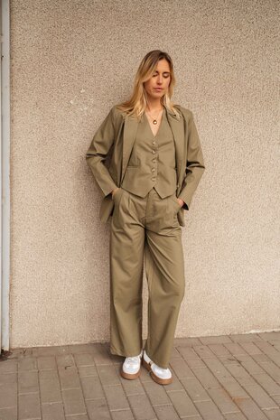 EMILE pantalon en lin kaki