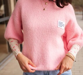 AIDA pull manches courte rose