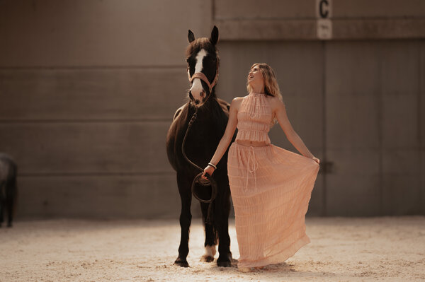 AMAIA longue jupe rose