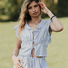 CHANCE top manches courtes bleu CHANCE top manches courtes bleu