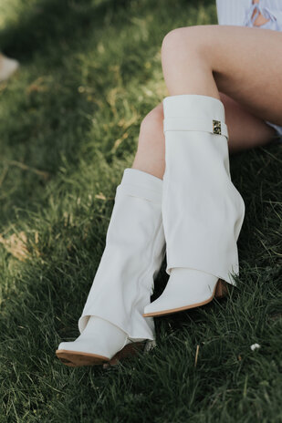 DESPINA bottes à talons blanches DESPINA bottes à talons blanches