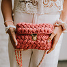 AURELIE sac à bandoulière vieux rose tressé AURELIE sac à bandoulière vieux rose tressé