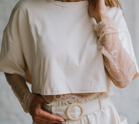LINE t-shirt beige