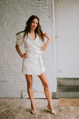 ALIA robe cache-cœur blanc