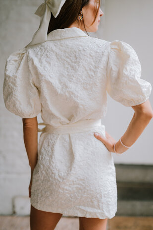 ALIA robe cache-cœur blanc