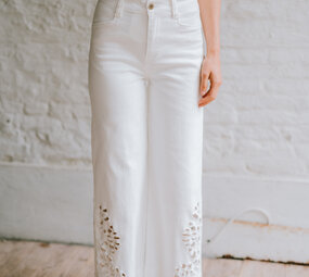 PAULINE jean blanc ankle wide