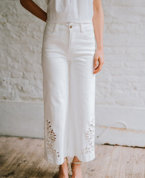 PAULINE jean blanc ankle wide