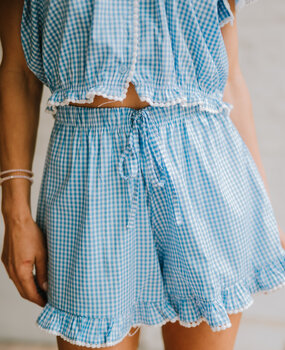 NOA short à carreaux bleu