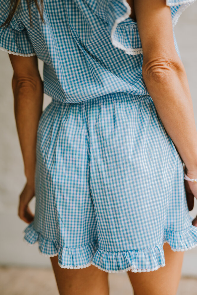 NOA short à carreaux bleu NOA short à carreaux bleu