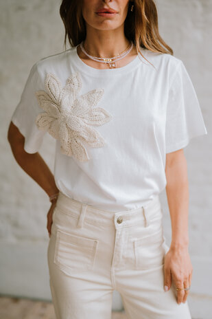 FLEUR t-shirt blanc