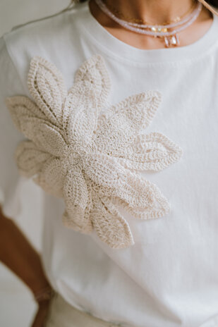 FLEUR t-shirt blanc