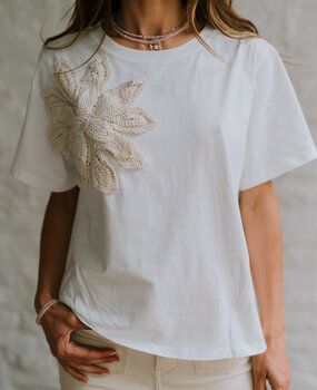 FLEUR t-shirt blanc