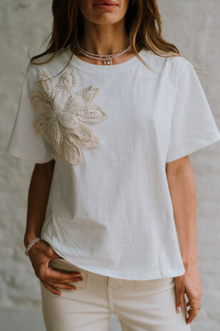 FLEUR t-shirt blanc