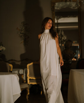 HALIMA longue robe écru