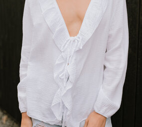 YUNA blouse manches longues blanc