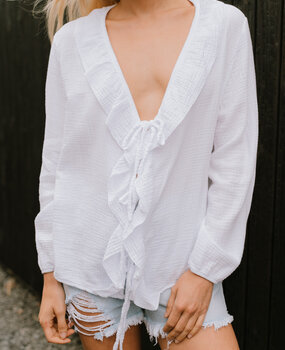 YUNA blouse manches longues blanc