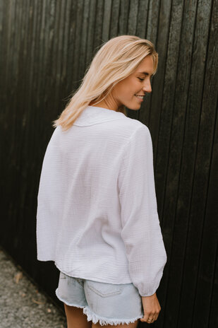 YUNA blouse manches longues blanc