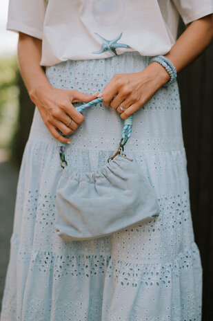 ELORE sac en daim bleu jean ELORE sac en daim bleu jean