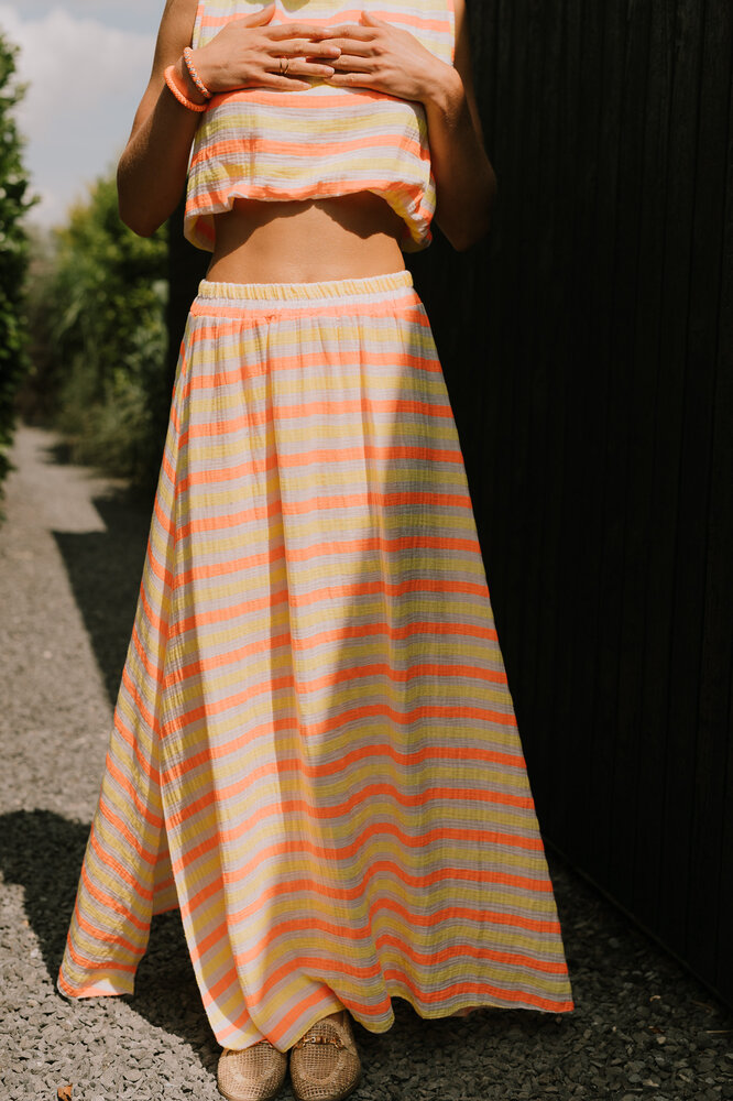 NEVA longue jupe jaune/orange