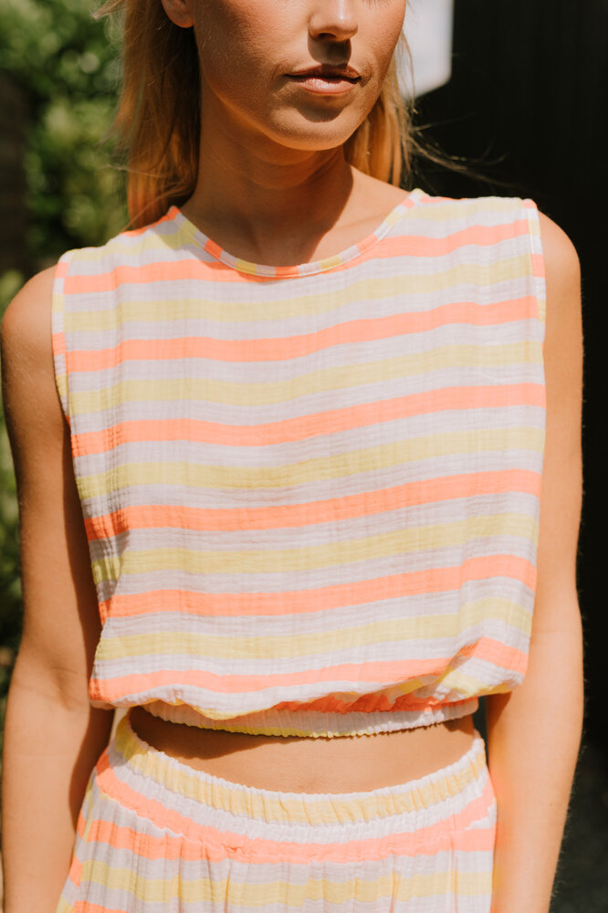 NEVA top jaune/orange