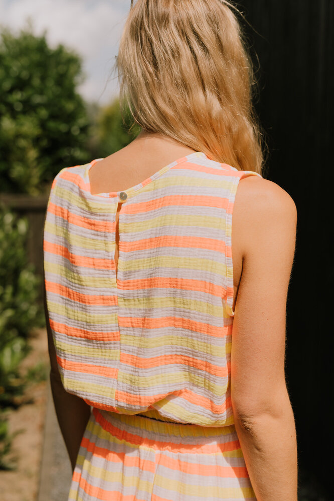 NEVA top jaune/orange