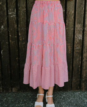 MAREVA longue jupe rouge