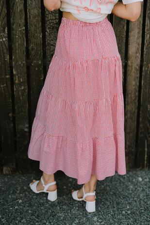 MAREVA longue jupe rouge