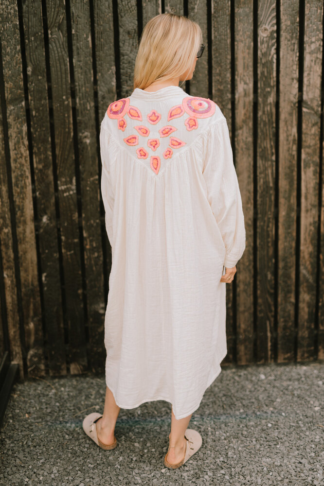 MANY longue robe chemise écru