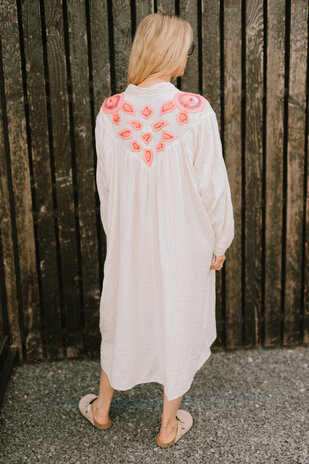 MANY longue robe chemise écru