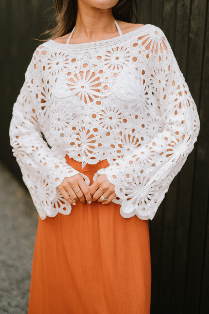 DARIA blouse en crochet écru